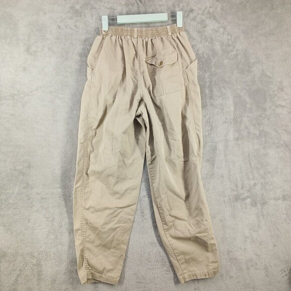 Vintage LIZ CLAIBORNE Carrot Pant MEDIUM(8-10) Women Casual  Tan Woven Cotton - Picture 7 of 12